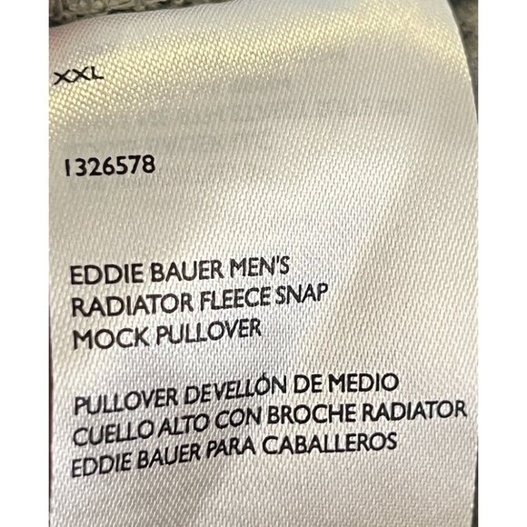 Eddie Bauer Radiator Fleece Snap Mock Neck Pullover Sweater Men's XXL Gray - Picture 9 of 12